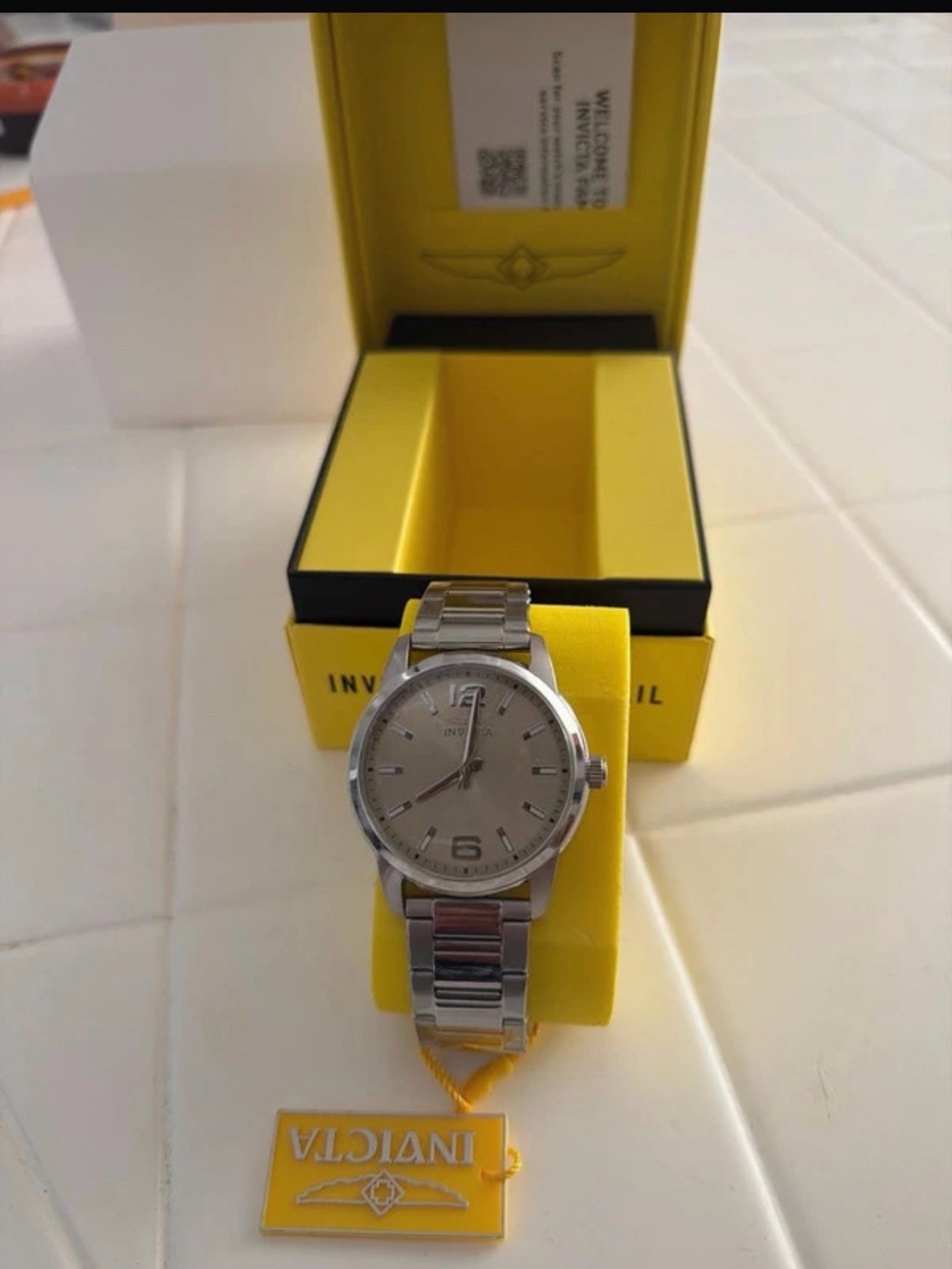 Invicta Men's Silver Stainless Steel Watch with Silver Dial
